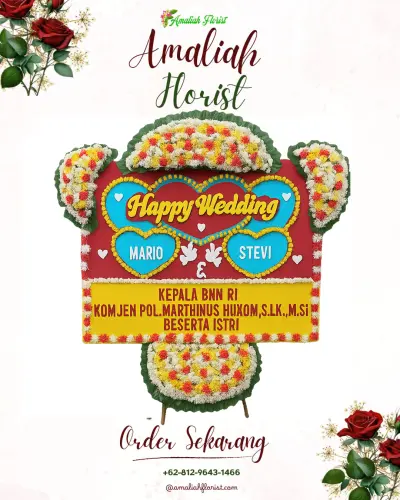 Karangan Papan Bunga Pernikahan di Rumah Duka Adi Jasa